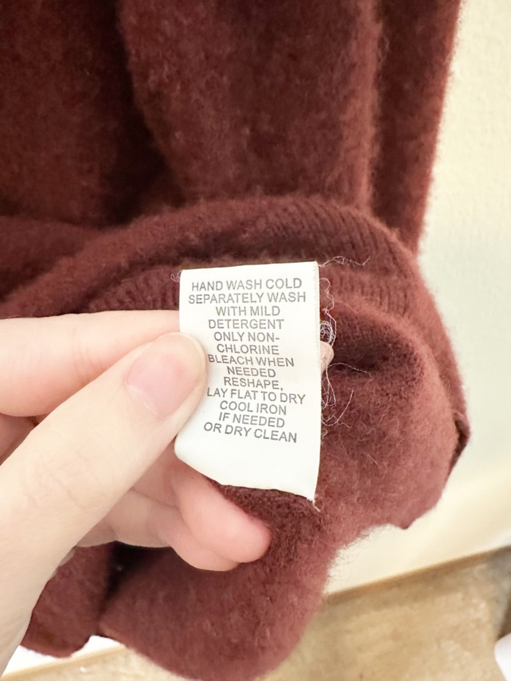 The Commons 100% Cashmere Crewneck Sweater Burgundy Red Brown Medium - Picture 6 of 7